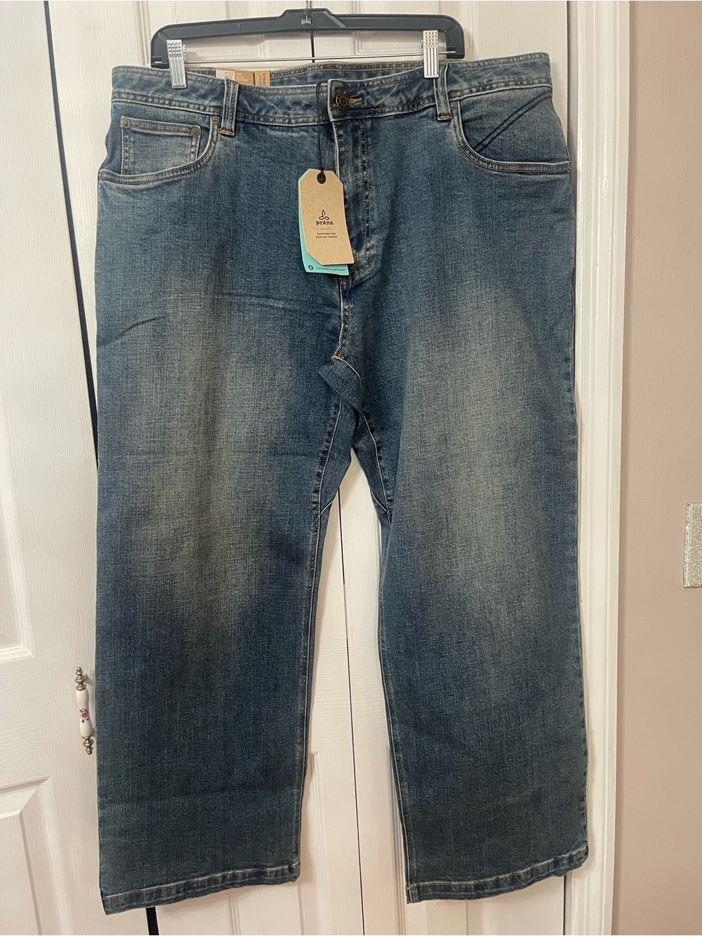 NWT Prana Men's Straight Leg, Axiom Denim Jeans Antique Stone Wash Sz 40/30